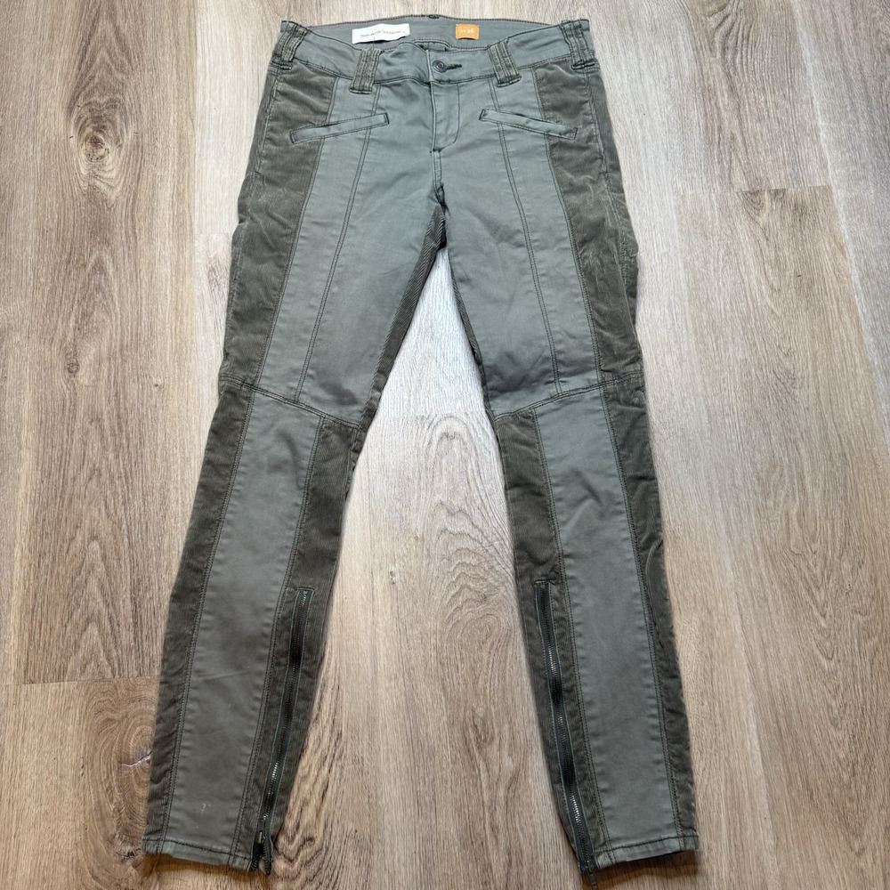 Anthropologie‎ PILCRO and the Letterpress 26 Serif Skinny Jeans Moto Zip Ankle